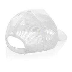 Vue Casquette filet 5 panneaux coton recyclé Impact AWARE™ de couleur blanc| Krokrodeal