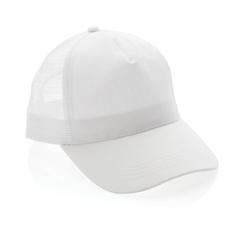 Vue Casquette filet 5 panneaux coton recyclé Impact AWARE™ de couleur blanc| Krokrodeal