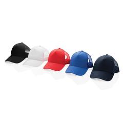 Vue Casquette filet 5 panneaux coton recyclé Impact AWARE™ de couleur blanc| Krokrodeal