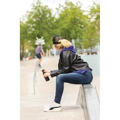 Vue Casquette filet 5 panneaux coton recyclé Impact AWARE™ de couleur noir| Krokrodeal