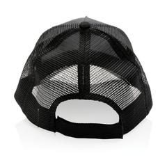 Vue Casquette filet 5 panneaux coton recyclé Impact AWARE™ de couleur noir| Krokrodeal