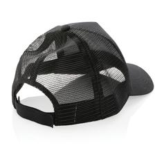 Vue Casquette filet 5 panneaux coton recyclé Impact AWARE™ de couleur noir| Krokrodeal