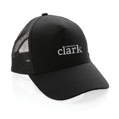 Vue Casquette filet 5 panneaux coton recyclé Impact AWARE™ de couleur noir| Krokrodeal