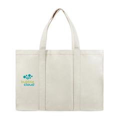 Vue VINGA Grand tote bag en toile recyclée AWARE™ Hilo de couleur blanc| Krokrodeal