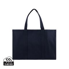 Vue VINGA Grand tote bag en toile recyclée AWARE™ Hilo de couleur bleu| Krokrodeal