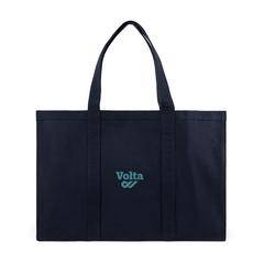 Vue VINGA Grand tote bag en toile recyclée AWARE™ Hilo de couleur bleu| Krokrodeal