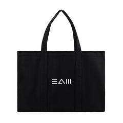 Vue VINGA Grand tote bag en toile recyclée AWARE™ Hilo de couleur noir| Krokrodeal