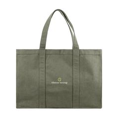 Vue VINGA Grand tote bag en toile recyclée AWARE™ Hilo de couleur vert| Krokrodeal