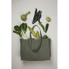 Vue VINGA Grand tote bag en toile recyclée AWARE™ Hilo de couleur vert| Krokrodeal