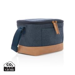 Vue Sac iso six canettes Impact AWARE™ en toile 16oz recyclé de couleur bleu| Krokrodeal