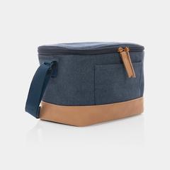 Vue Sac iso six canettes Impact AWARE™ en toile 16oz recyclé de couleur bleu| Krokrodeal