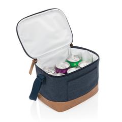 Vue Sac iso six canettes Impact AWARE™ en toile 16oz recyclé de couleur bleu| Krokrodeal