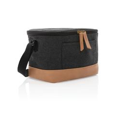 Vue Sac iso six canettes Impact AWARE™ en toile 16oz recyclé de couleur noir| Krokrodeal