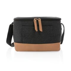 Vue Sac iso six canettes Impact AWARE™ en toile 16oz recyclé de couleur noir| Krokrodeal