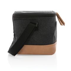 Vue Sac iso six canettes Impact AWARE™ en toile 16oz recyclé de couleur noir| Krokrodeal