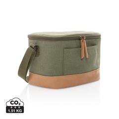 Vue Sac iso six canettes Impact AWARE™ en toile 16oz recyclé de couleur vert| Krokrodeal