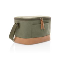 Vue Sac iso six canettes Impact AWARE™ en toile 16oz recyclé de couleur vert| Krokrodeal