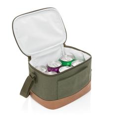 Vue Sac iso six canettes Impact AWARE™ en toile 16oz recyclé de couleur vert| Krokrodeal