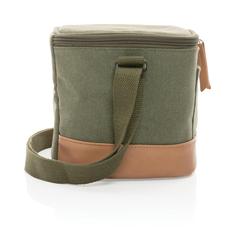 Vue Sac iso six canettes Impact AWARE™ en toile 16oz recyclé de couleur vert| Krokrodeal