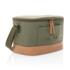 Vue Sac iso six canettes Impact AWARE™ en toile 16oz recyclé de couleur vert| Krokrodeal