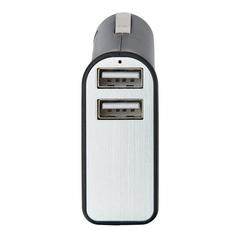 Vue Double chargeur allume-cigare avec coupe-ceinture et marteau de couleur gris| Krokrodeal