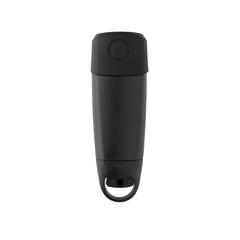 Vue Torche rechargeable par USB avec manivelle en plastique RCS de couleur noir| Krokrodeal
