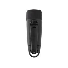 Vue Torche rechargeable par USB avec manivelle en plastique RCS de couleur noir| Krokrodeal