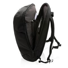Vue Sac à dos travail/gym Swiss Peak en rPET AWARE™ de couleur noir| Krokrodeal