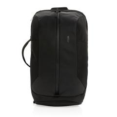 Vue Sac à dos travail/gym Swiss Peak en rPET AWARE™ de couleur noir| Krokrodeal