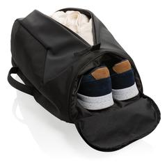 Vue Sac à dos travail/gym Swiss Peak en rPET AWARE™ de couleur noir| Krokrodeal