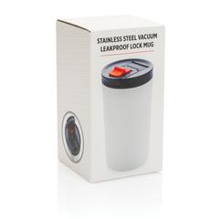 Vue Mug étanche à double paroi et verrouillable de couleur blanc| Krokrodeal