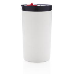 Vue Mug étanche à double paroi et verrouillable de couleur blanc| Krokrodeal