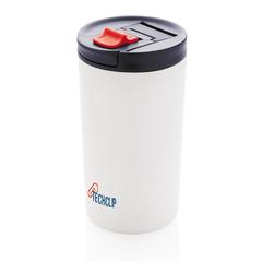 Vue Mug étanche à double paroi et verrouillable de couleur blanc| Krokrodeal