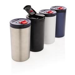 Vue Mug étanche à double paroi et verrouillable de couleur blanc| Krokrodeal