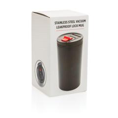 Vue Mug étanche à double paroi et verrouillable de couleur noir| Krokrodeal