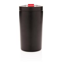 Vue Mug étanche à double paroi et verrouillable de couleur noir| Krokrodeal