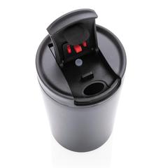 Vue Mug étanche à double paroi et verrouillable de couleur noir| Krokrodeal