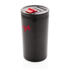 Vue Mug étanche à double paroi et verrouillable de couleur noir| Krokrodeal
