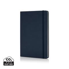 Vue Carnet A5 à couverture rigide en PU de couleur bleu| Krokrodeal