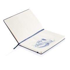 Vue Carnet A5 à couverture rigide en PU de couleur bleu| Krokrodeal