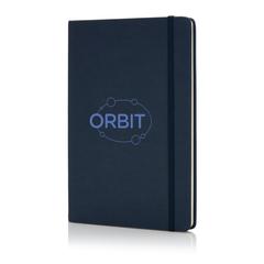 Vue Carnet A5 à couverture rigide en PU de couleur bleu| Krokrodeal