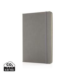 Vue Carnet A5 à couverture rigide en PU de couleur gris| Krokrodeal