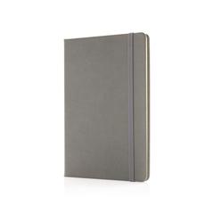 Vue Carnet A5 à couverture rigide en PU de couleur gris| Krokrodeal