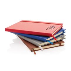 Vue Carnet A5 à couverture rigide en PU de couleur gris| Krokrodeal