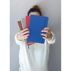 Vue Carnet A5 à couverture rigide en PU de couleur gris| Krokrodeal