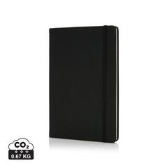 Vue Carnet A5 à couverture rigide en PU de couleur noir| Krokrodeal
