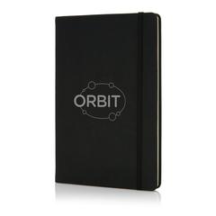 Vue Carnet A5 à couverture rigide en PU de couleur noir| Krokrodeal