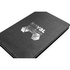 Vue Carnet A5 à couverture rigide en PU de couleur noir| Krokrodeal