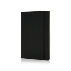 Vue Carnet A5 à couverture rigide en PU de couleur noir| Krokrodeal