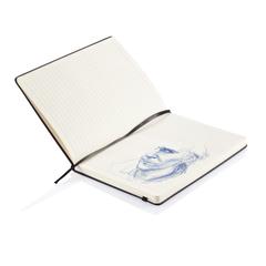 Vue Carnet A5 à couverture rigide en PU de couleur noir| Krokrodeal